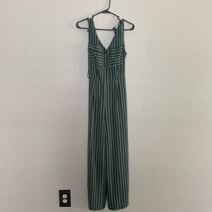 Green striped Romper